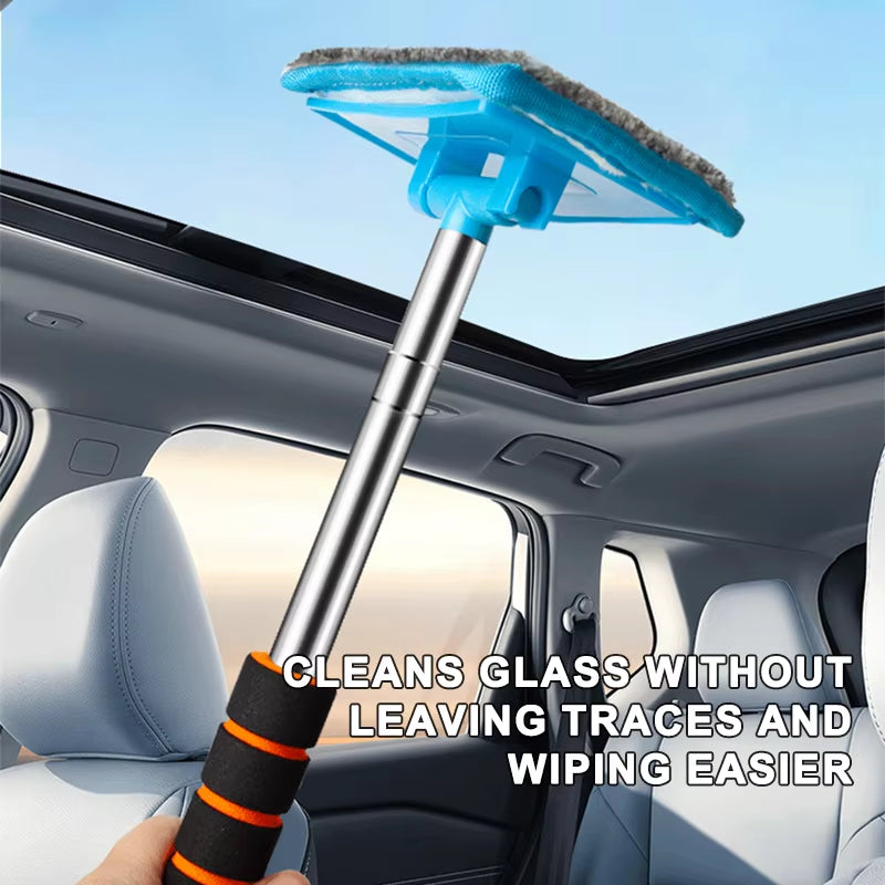 SEAMETAL Car Front Windshield Defogging Brush Telescopic Long Handle Car Household Glass Clean Brushes Dust Remover Tool